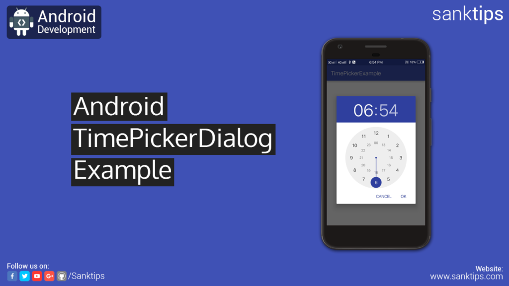 Android TimePickerDialog Example